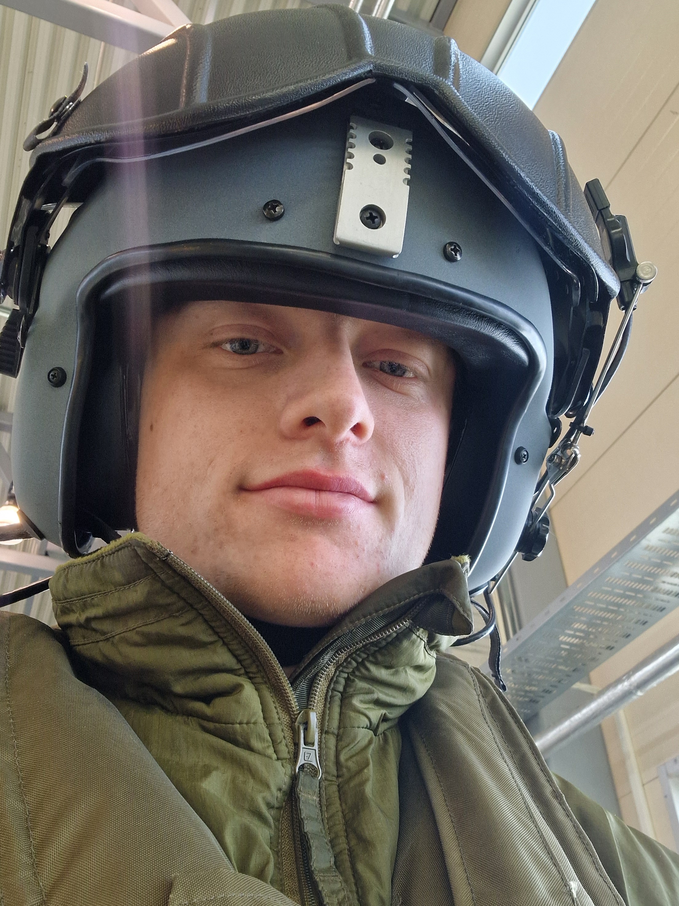 Me in a flight helmet